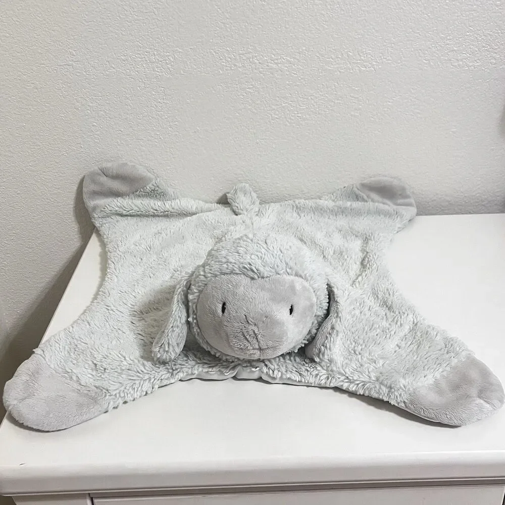 Baby Gund Lopsy Comfy Cozy Lamb Plush Lovey Security Blanket Mat Satin 058935